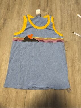 Disney Light Blue Tank with Yellow Trim and Multicolor Stripe